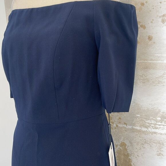 Calvin Klein off the shoulder navy blue dress Size 6 - Picture 4 of 10